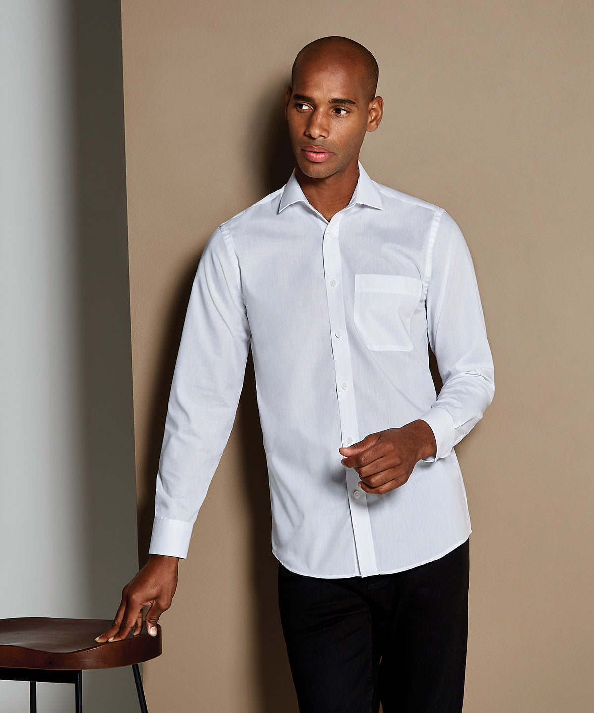 Poplin shirt long-sleeved