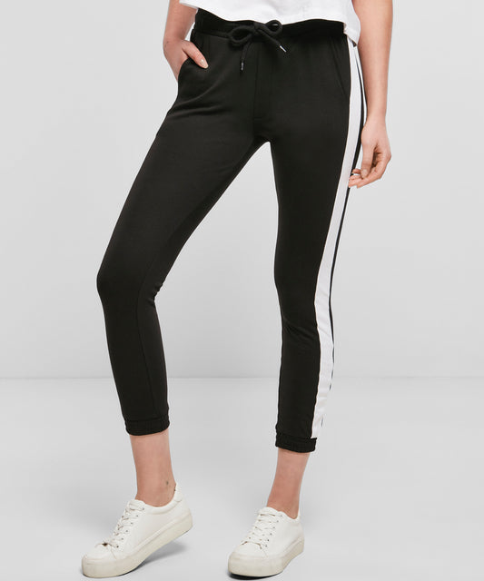 Dames Interlock Joggingbroek black white