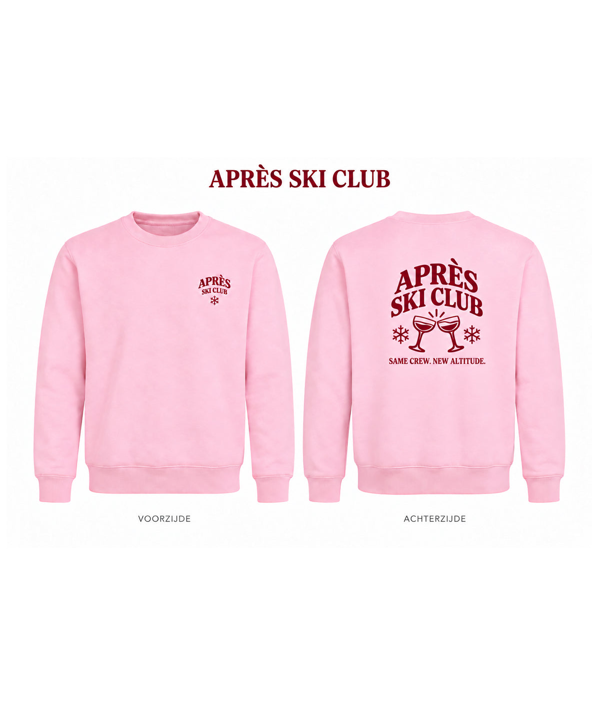 Wintersport sweaters unisex roze