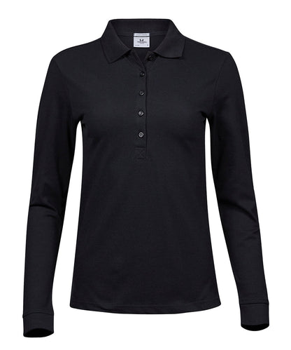 Women's luxury stretch long sleeve polo