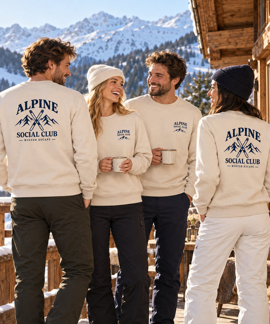Wintersport sweaters unisex crème