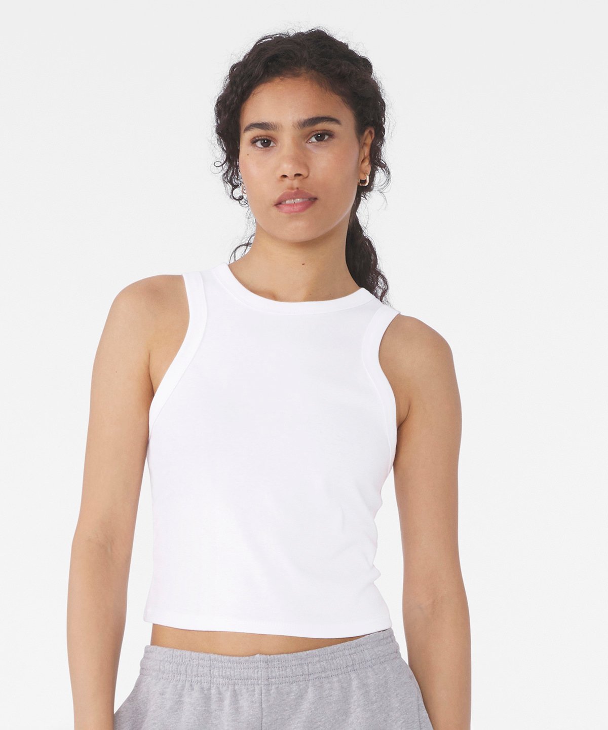 Women's micro rib racer tank
