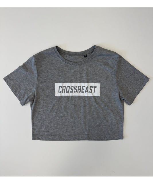 Crossbeast dames t-shirt cropped lichtgrijs