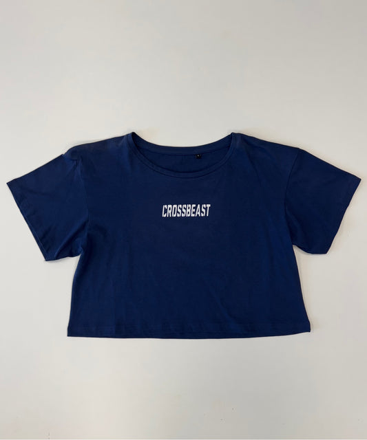Crossbeast dames t-shirt cropped donkerblauw