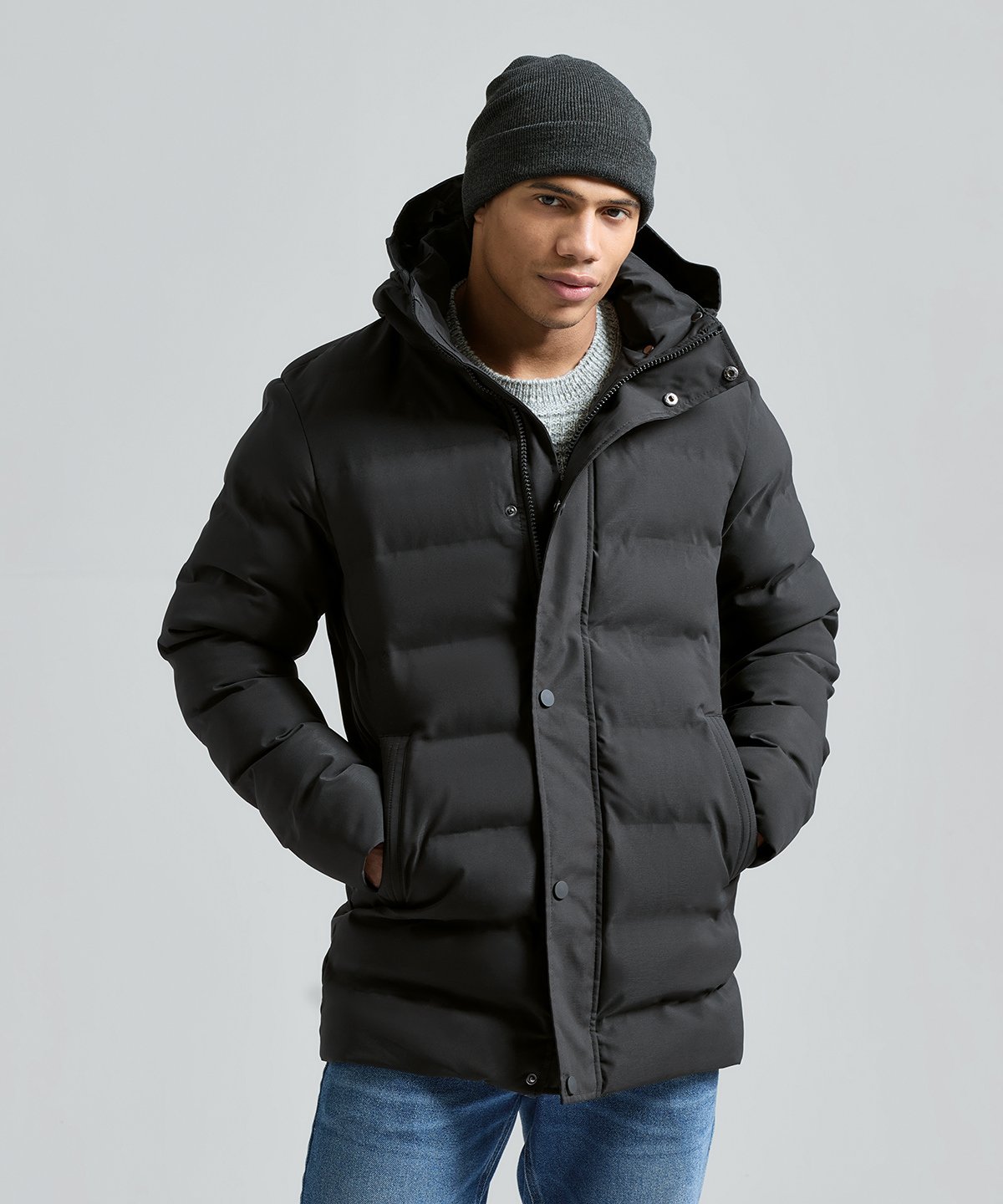 Men's recycled longline padded jacket
