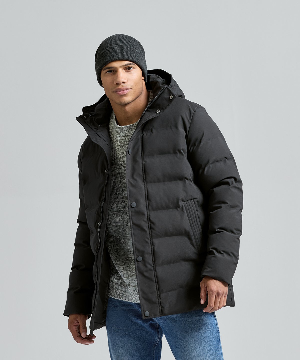 Men's recycled longline padded jacket