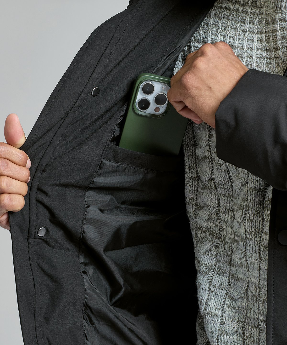 Men's recycled longline padded jacket