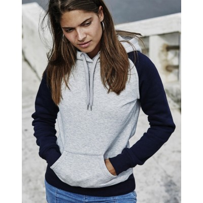 Dames hoodie two-tone navy/grey